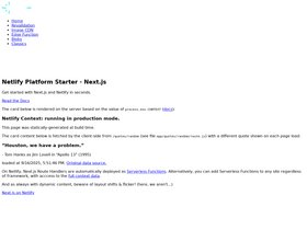 Next.js on Netlify Platform Starter screenshot